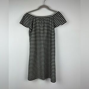 Madewell Mimi Stripe Off the Shoulder Minidress, Black and White Stripe, Size S